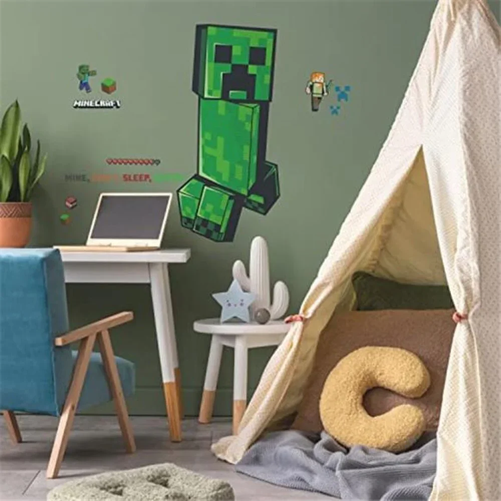 Minecraft Wall Decals Creeper Giant Peel and Stick Kids Room Bedroom Decor